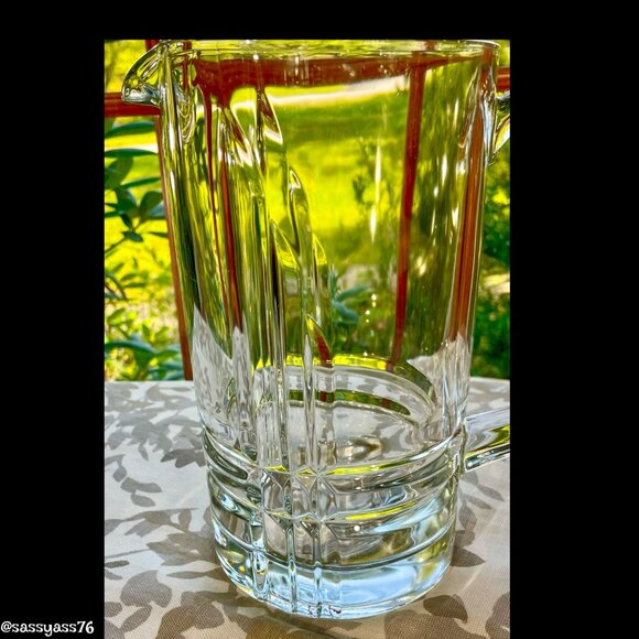 ▪️VTG▪️1990's Elegant Heavy Cut Crystal Minimalist Pitcher - Picture 2 of 7